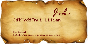 Járányi Lilian névjegykártya